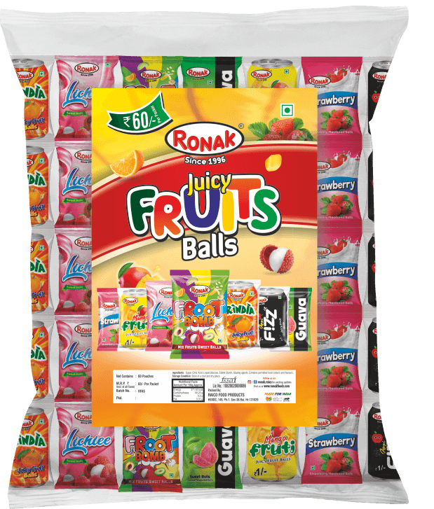 Ronak Mix Fruit Balls 60pc (Re 1)